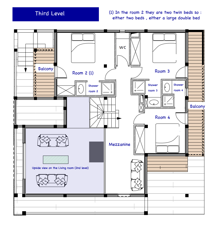 Chalet Perla de Na Third Level Plan